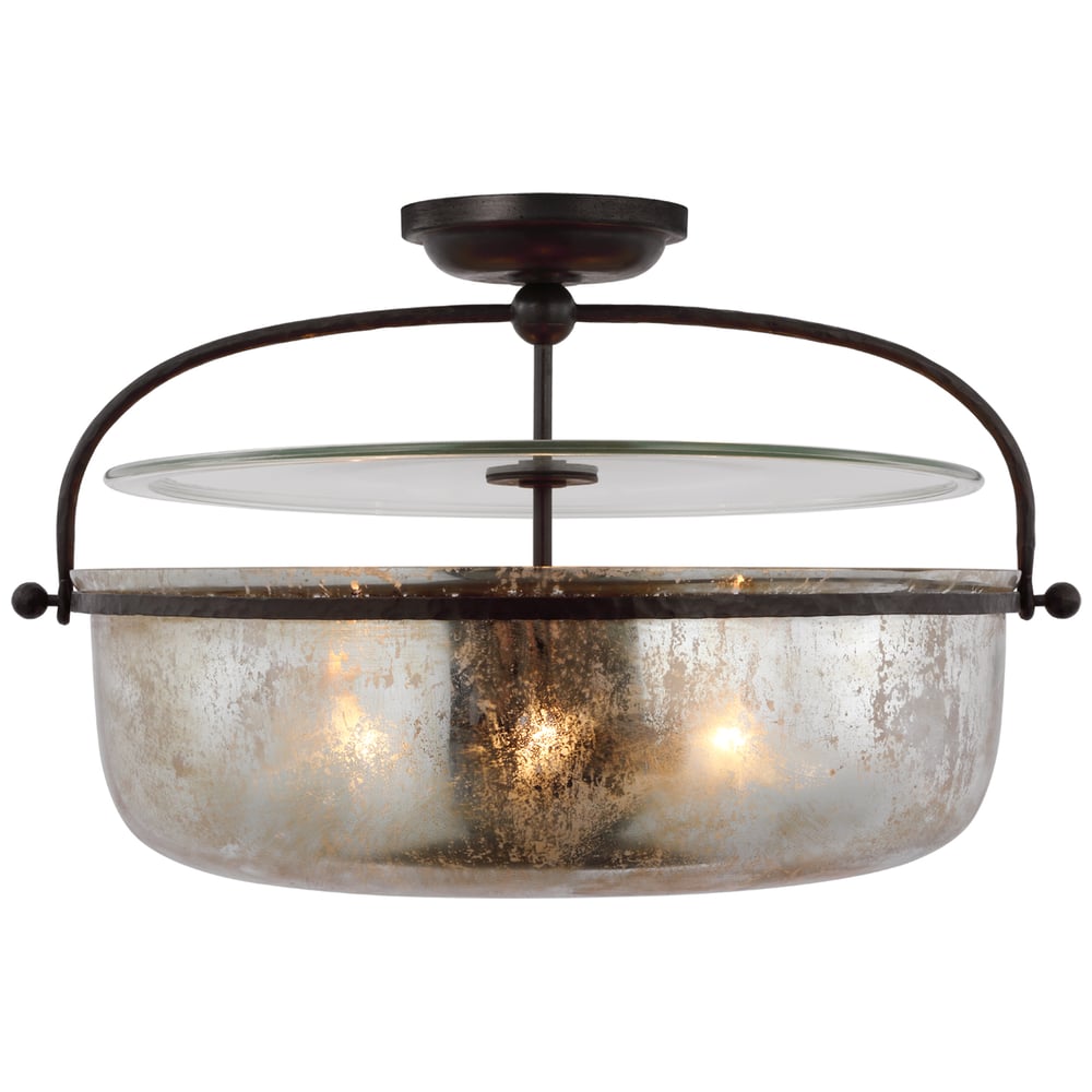 Visual Comfort Signature Lorford Medium Semi-Flush Lantern | Lightopia
