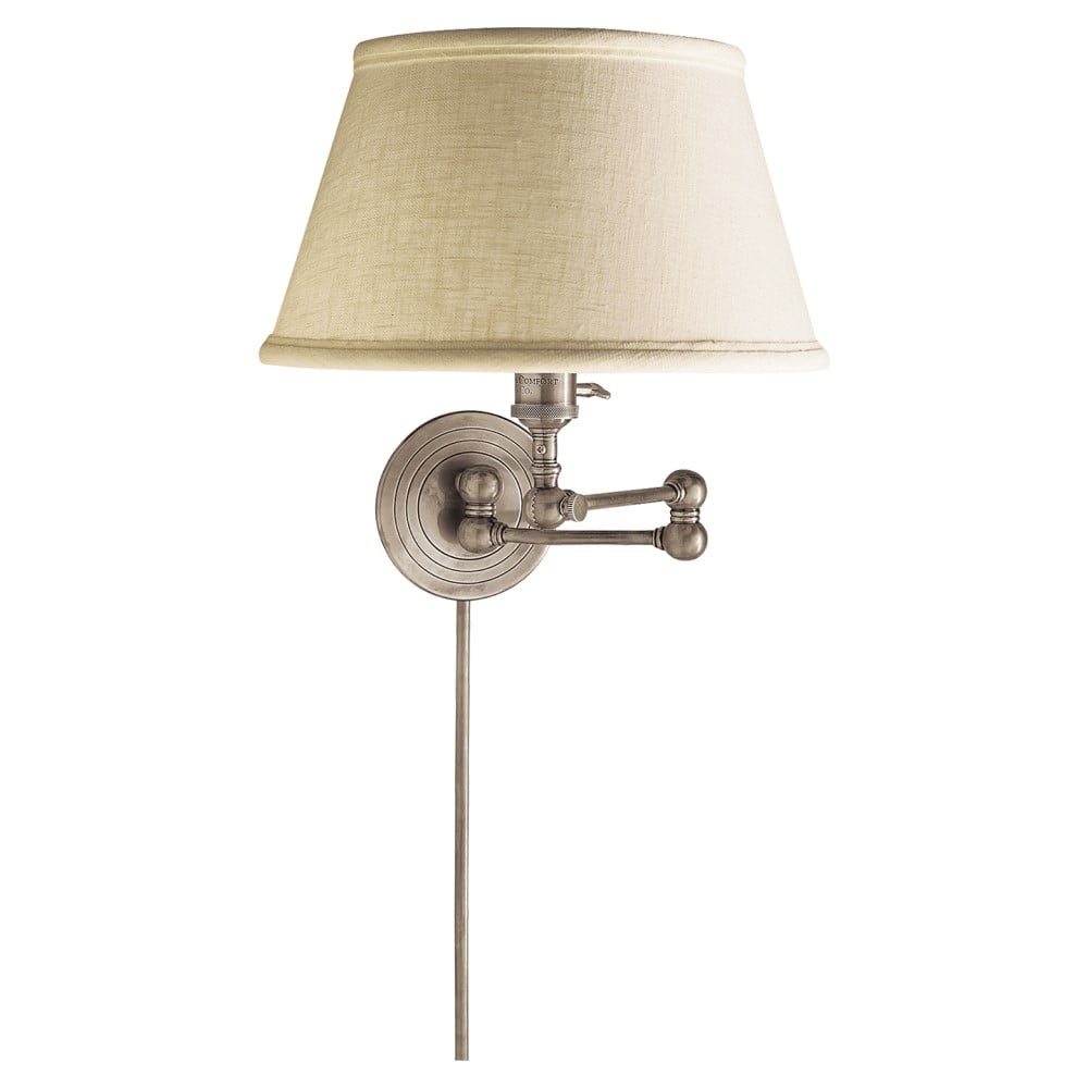 Boston Swing Arm Linen Shade Sconce