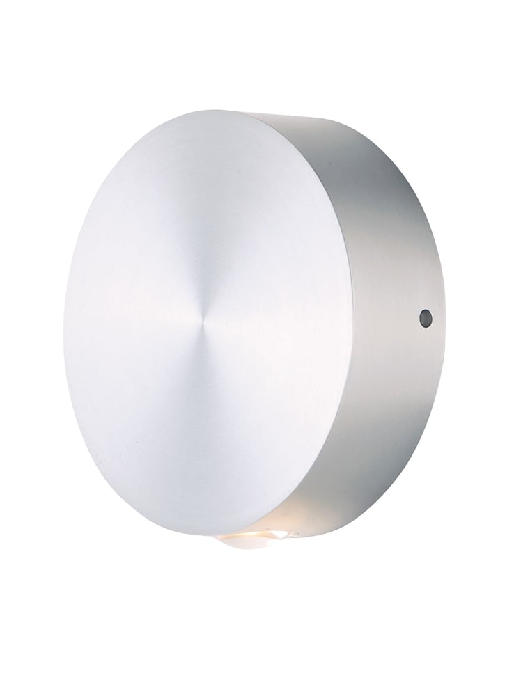 ET2 Alumilux Glint Outdoor Wall Sconce in Satin Aluminum, sleek aluminum design for modern outdoor lighting.