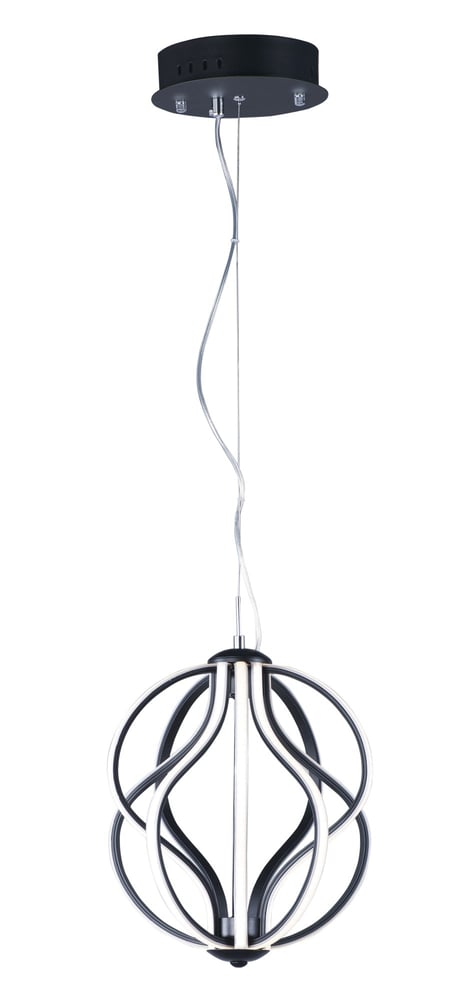 ET2 Aura Pendant in Black Aluminum, modern lighting fixture for stylish home decor.