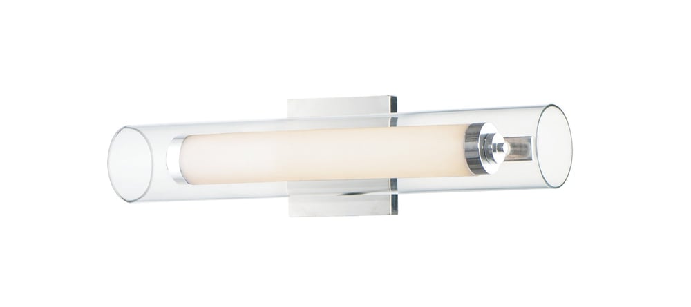 ET2 Centrum Bathroom Vanity Light in Polished Chrome, featuring a sleek aluminum design for modern bathroom decor.