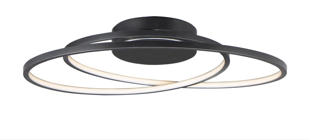 ET2 Cycle Ceiling Flush Mount in Black Aluminum, modern lighting fixture enhancing contemporary interiors.