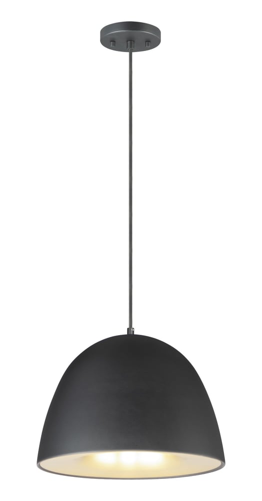 ET2 Fungo Pendant in Black with Satin Brass finish, showcasing a sleek, modern design with a smooth, rounded silhouette made from Steel.