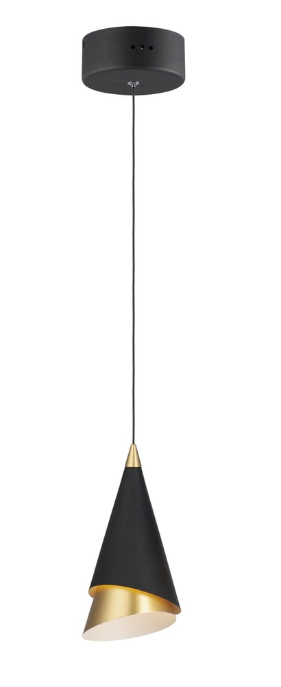 ET2 Mermaid Mini Pendant in Black with Metallic Gold finish, crafted from Steel, hanging elegantly against a neutral background.