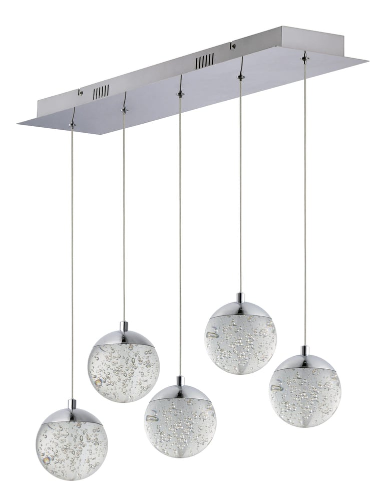 ET2 Orb II Linear Multi-Light Pendant 11" features a modern design with multiple spherical lights suspended in a sleek linear arrangement, perfect for contemporary spaces.