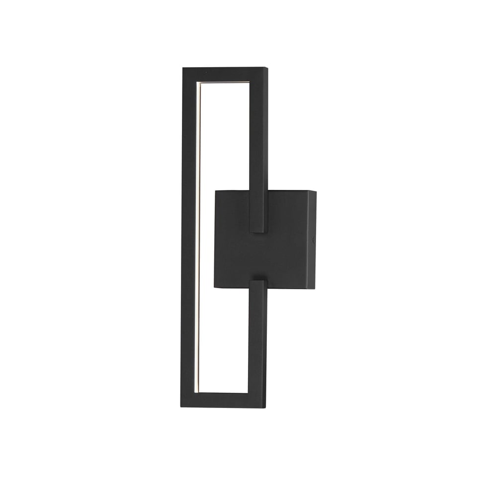 ET2 Penrose 18" Wall Sconce in Black Aluminum, featuring a sleek, modern design with a circular frame and integrated LED lighting.