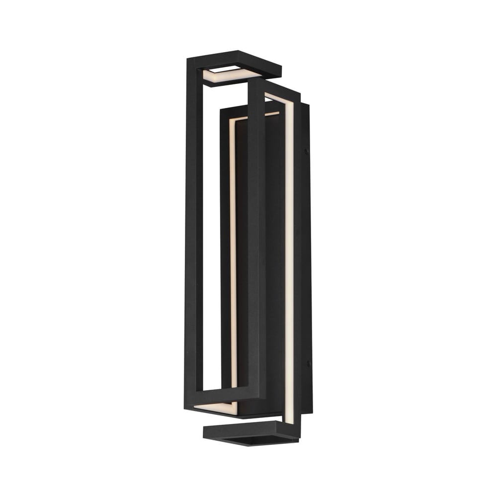 ET2 Penrose 24" Wall Sconce in Black Aluminum finish, featuring a sleek, modern design with a curved frame and integrated LED lighting.