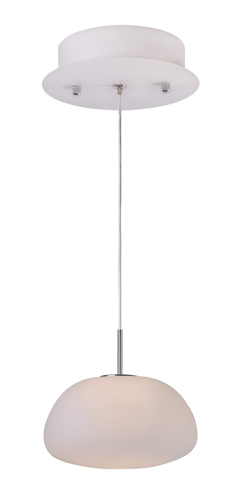 ET2 Puffs 1 Light Pendant, featuring a sleek white steel finish, suspended elegantly to illuminate spaces with a modern and minimalist design.