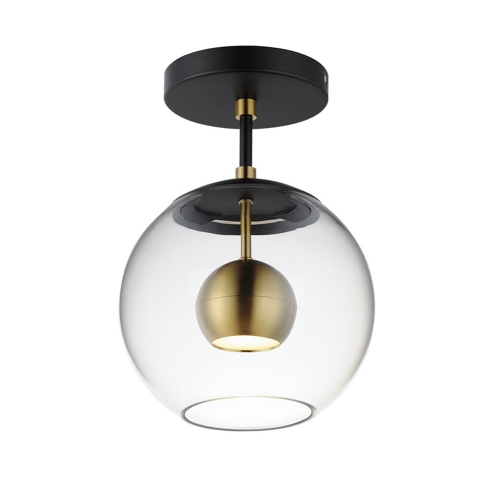 ET2 Nucleus Flush Mount light fixture with a sleek, modern design, featuring a polished chrome finish and a round, minimalist silhouette.
