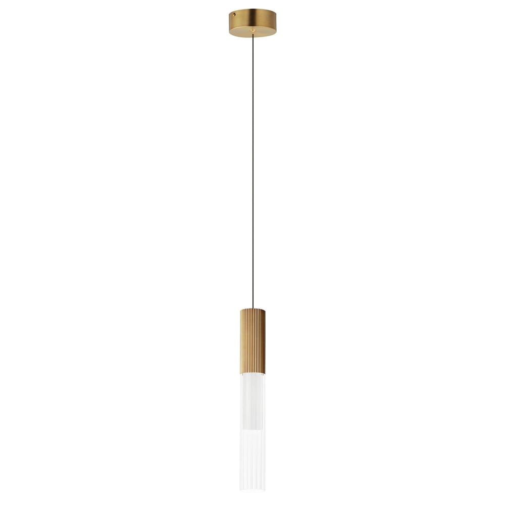 Image of ET2 Reeds 1-Light LED Pendant in black finish, featuring a sleek, modern design with a cylindrical shape and minimalist aesthetic.