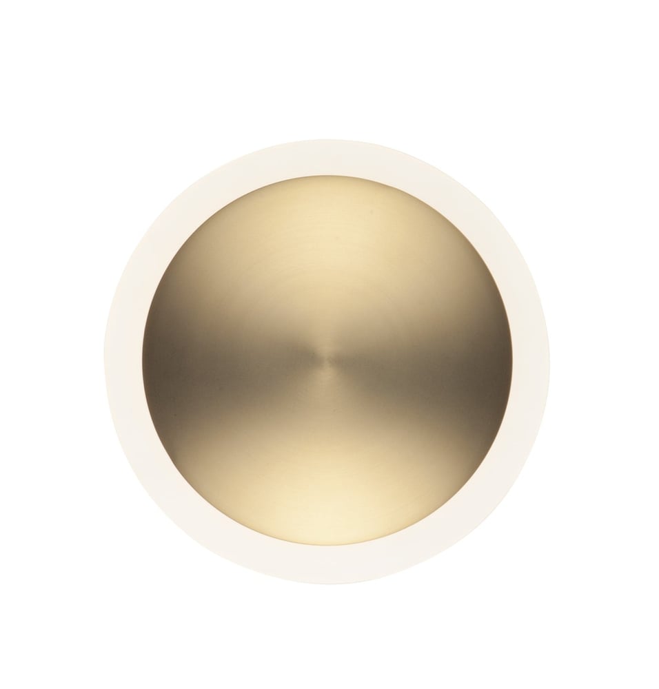 ET2 Saucer LED Flush Mount/Wall Sconce with a sleek modern design, featuring a smooth, circular shape and a polished finish, emitting soft ambient light.
