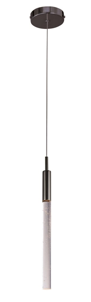 ET2 Scepter 1-Light LED Pendant with a sleek, modern design, featuring a polished chrome finish and a cylindrical shape hanging elegantly.