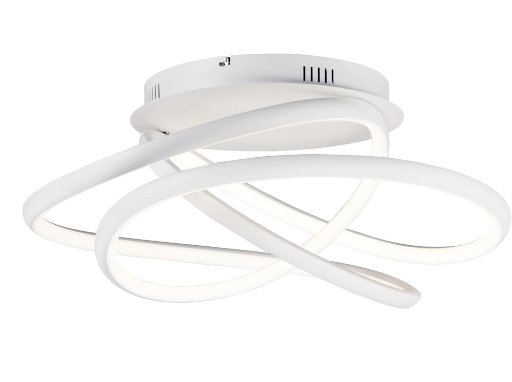 ET2 Twisted LED Flush Mount with a spiral design, featuring a sleek chrome finish and integrated LED lights for modern, energy-efficient illumination.