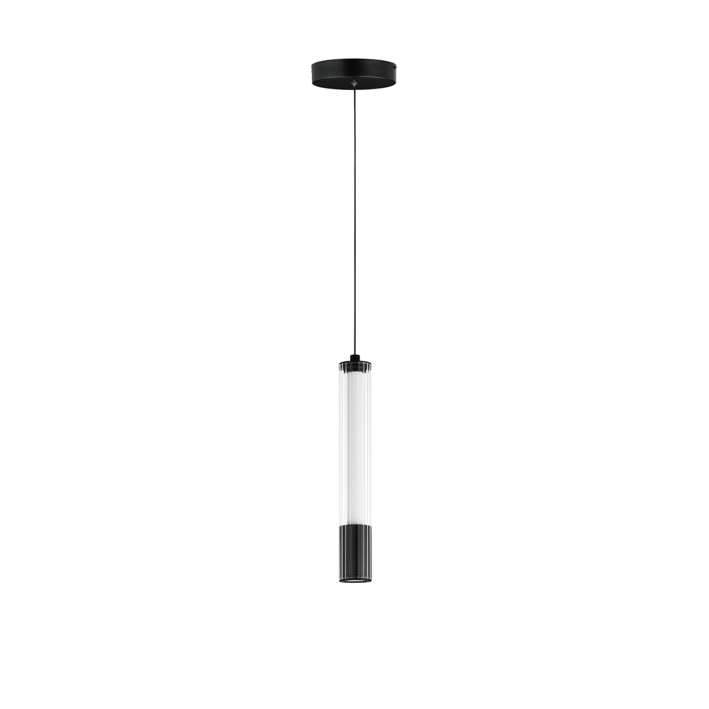 ET2 Cortex Pendant in Black finish, featuring sleek steel, aluminum, and glass design for modern lighting solutions.