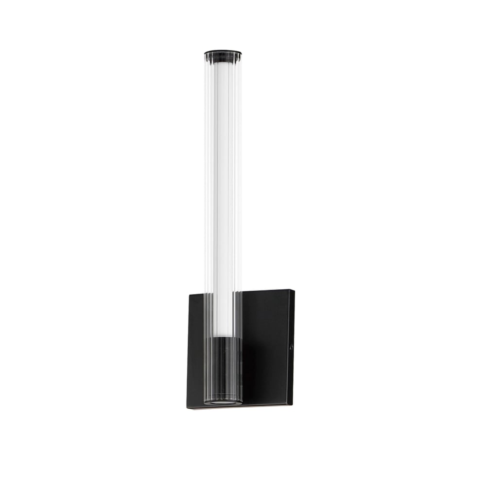 ET2 Cortex Wall Sconce in Black, featuring durable steel, aluminum, and glass materials for modern lighting elegance.
