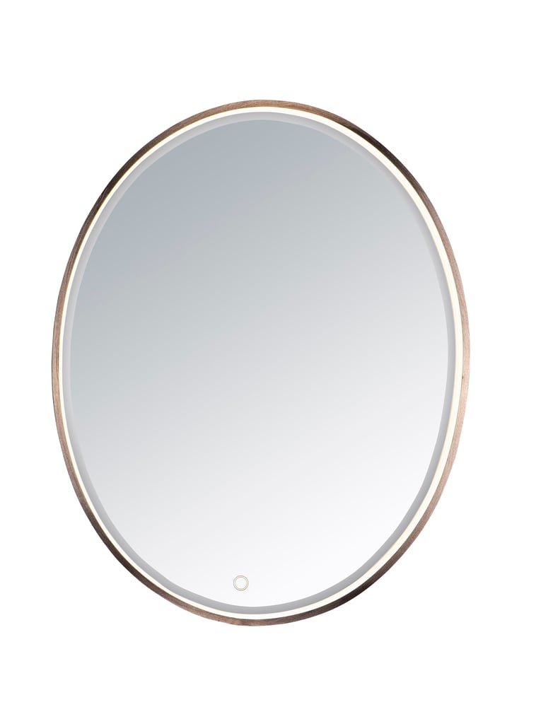 ET2 Oval LED Mirror with an Anodized Bronze finish, featuring a sleek steel frame and modern design, perfect for contemporary interiors.