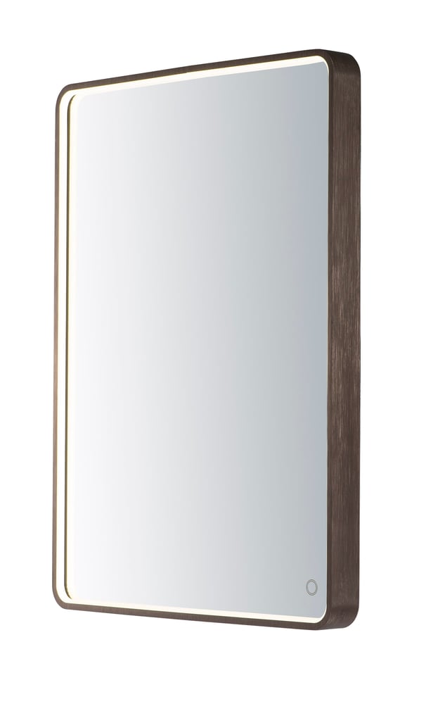 ET2 Rectangular LED Mirror with Anodized Bronze finish and Steel frame, featuring energy-efficient LED lighting for a modern and stylish bathroom.
