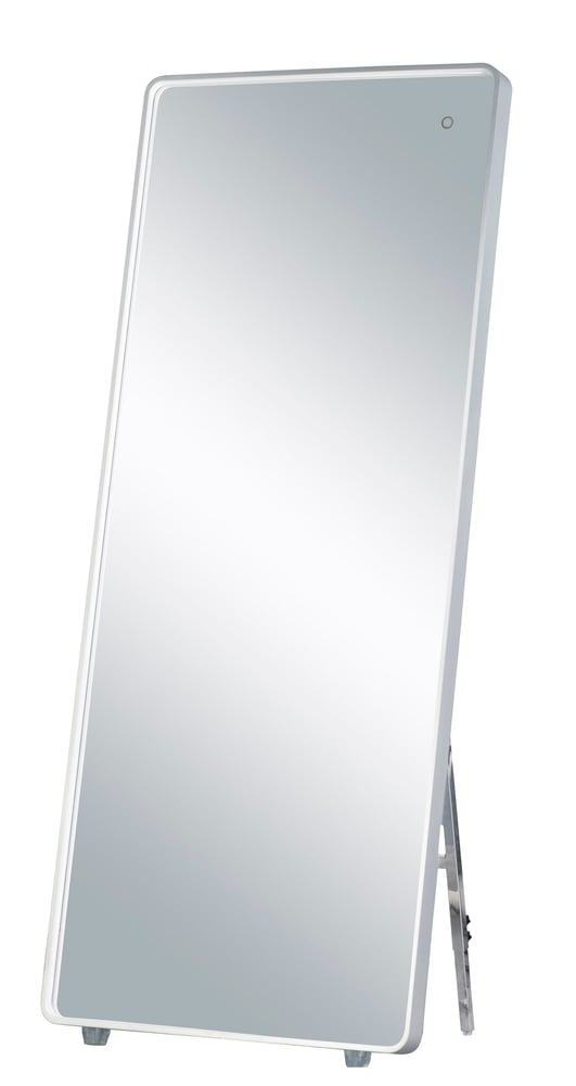 ET2 LED Mirror with Kick Stand featuring a sleek, modern design with a polished finish, ideal for makeup application and grooming.