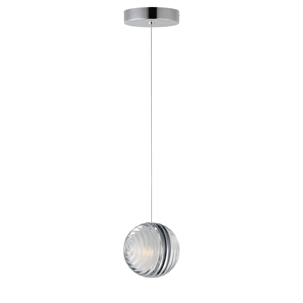 ET2 Pulse Acrylic Pendant with a sleek, modern design featuring a clear acrylic finish, suspended by a thin wire, casting a warm, ambient glow.