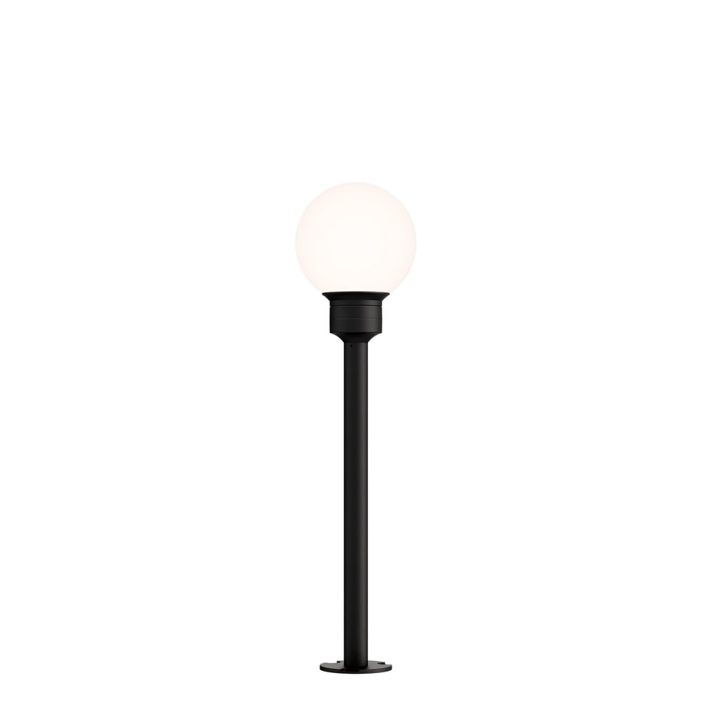 ET2 Alumilux Landscape Globe Path Light in Black Aluminum, perfect for illuminating outdoor pathways with style.