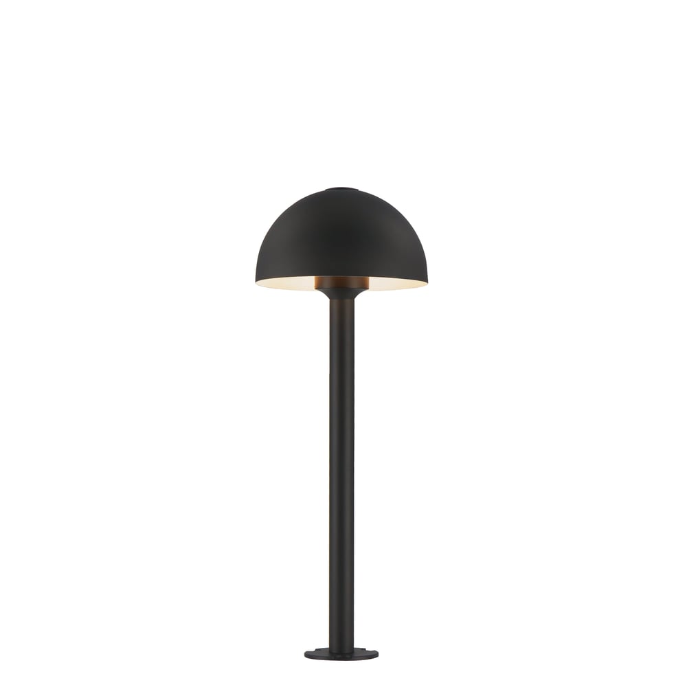 ET2 Alumilux Landscape Dome Path Light in Black, made of durable aluminum, enhancing outdoor spaces with stylish illumination.