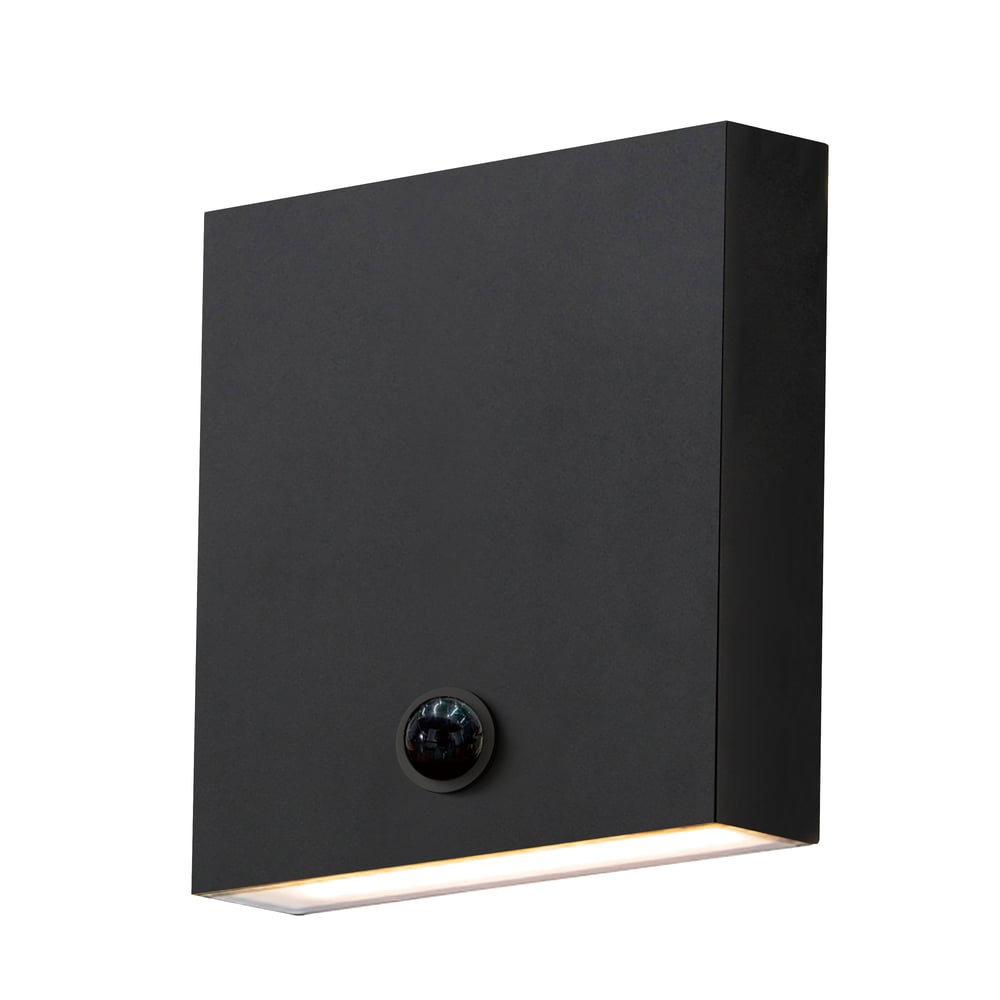 ET2 Brik Outdoor Wall Sconce in Black, durable aluminum design for stylish outdoor lighting.