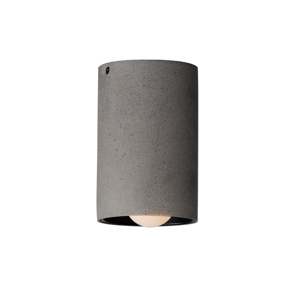 ET2 Pilar Outdoor Flush Mount in Greystone finish, featuring a sleek, modern design with a concrete and steel construction for outdoor lighting.