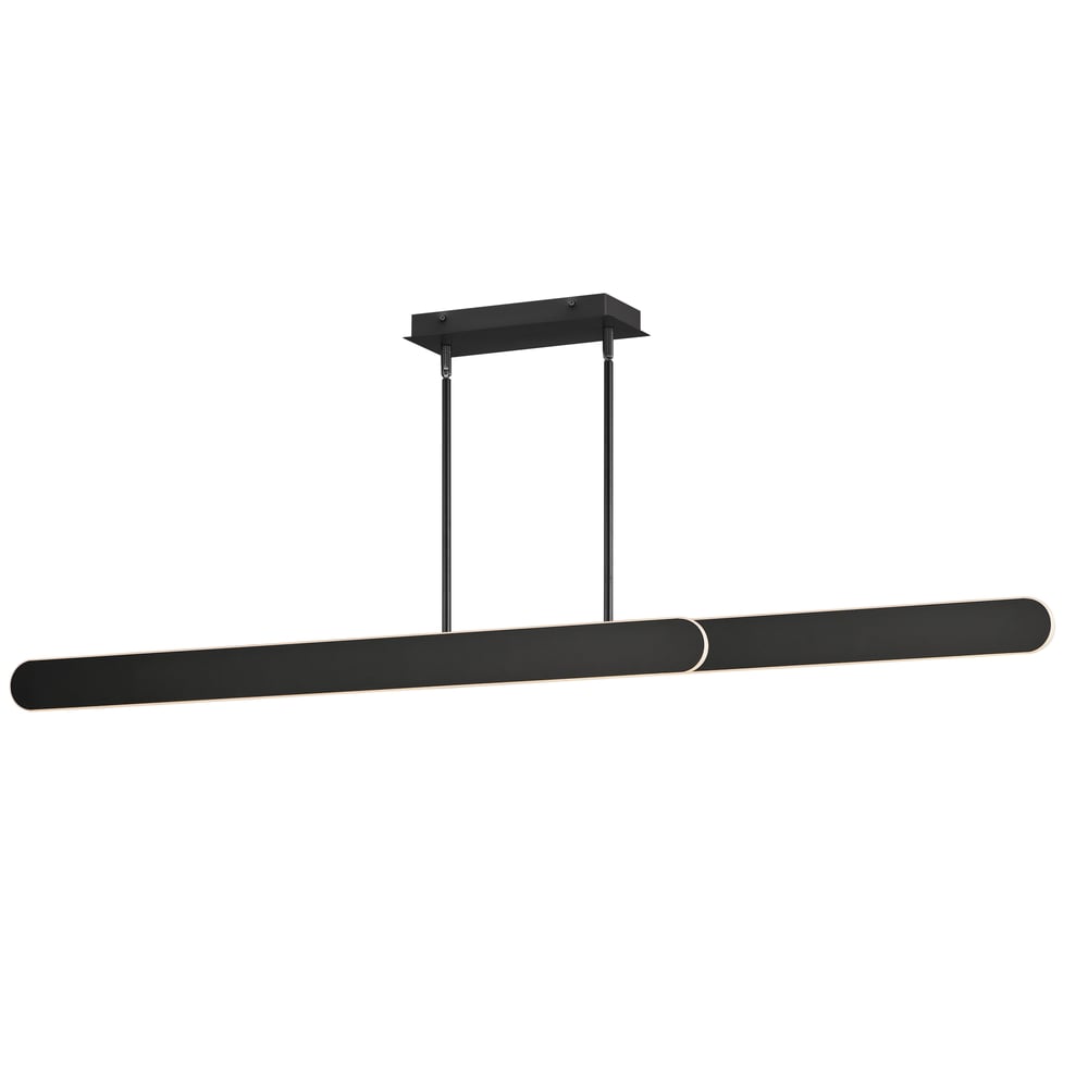 ET2 Belt Adjustable Linear Pendant in Black, featuring sleek aluminum, steel, and PVC materials for modern lighting elegance.