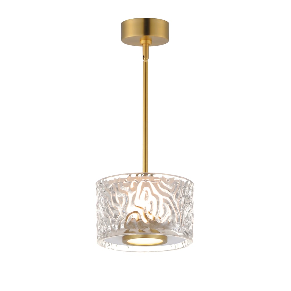 ET2 Elysian Drum Pendant in Natural Aged Brass finish, featuring a sleek design with Steel, Aluminum, and Glass elements.