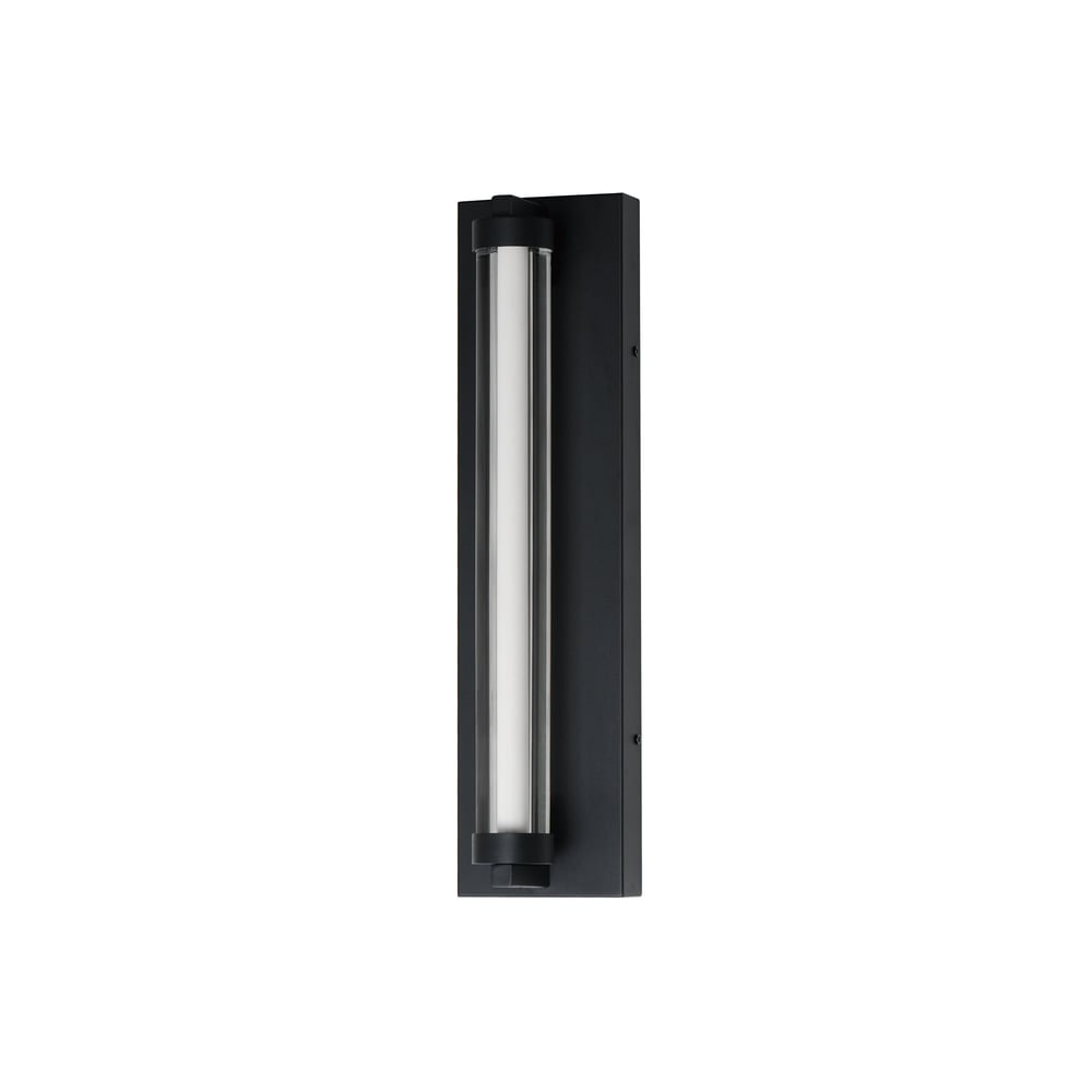 ET2 Fuse Outdoor Wall Sconce in Black with Gold finish, featuring a sleek, modern design with a rectangular shape and soft ambient lighting.