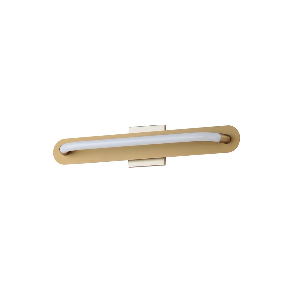 ET2 Loop Wall Sconce with a sleek Gold finish, featuring a circular design with a Steel and Acrylic structure, mounted on a modern interior wall.