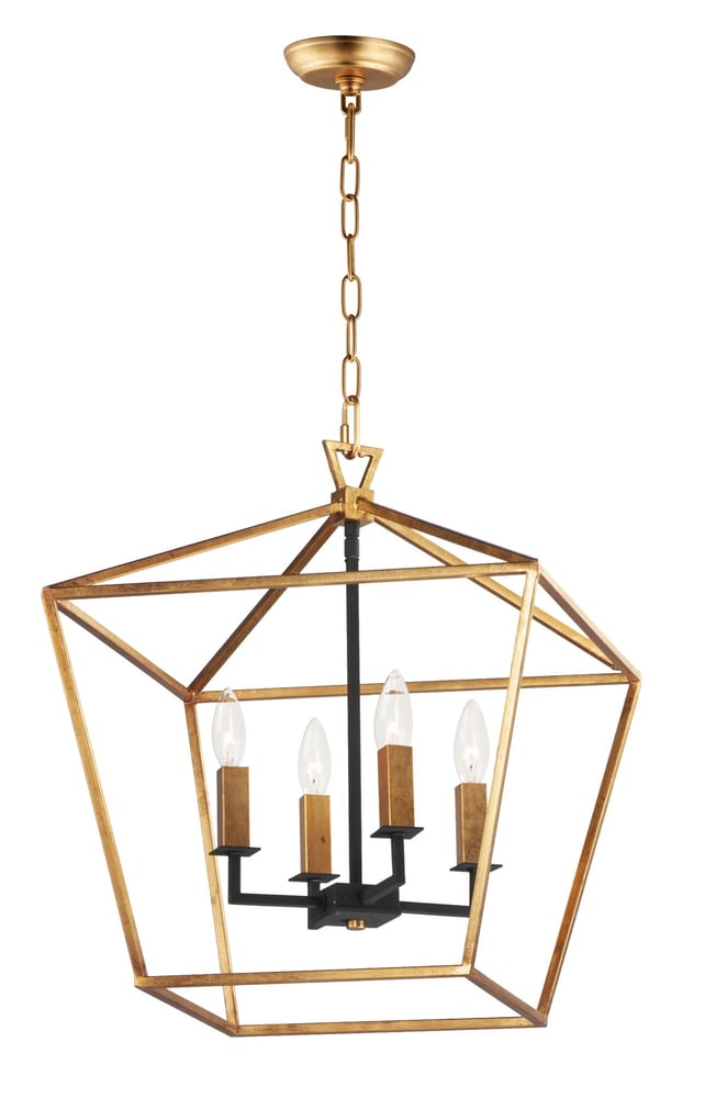 Maxim Lighting Abode Chandelier in Textured Black with Polished Nickel accents, 17.8" diameter, elegant modern design.