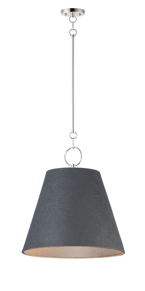 Image of Maxim Lighting's Acoustic Pendant in Satin Nickel finish, 30 inches wide, featuring a sleek, modern design with a smooth, metallic surface.