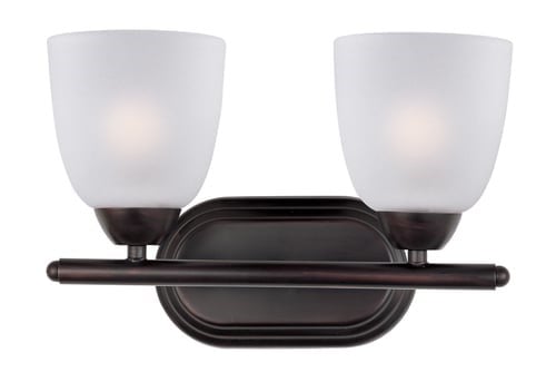 Maxim Lighting Axis Bathroom Vanity Light in Oil Rubbed Bronze, featuring durable steel and glass construction for elegant illumination.
