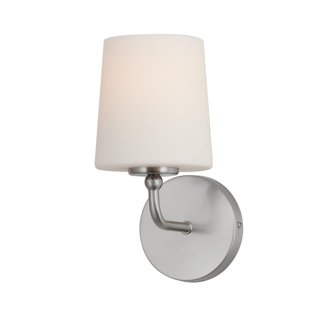 Maxim Lighting Bristol Wall Sconce in Satin Nickel, featuring durable steel and glass materials for elegant illumination.