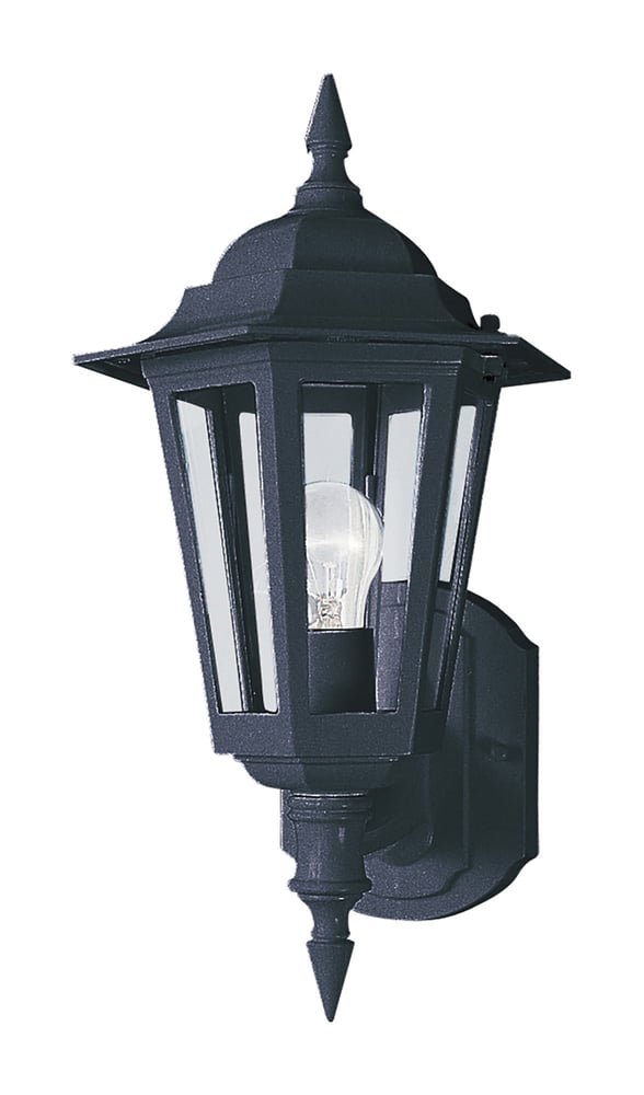 Maxim Lighting Builder Cast Outdoor Wall Lantern in Black Aluminum, perfect for enhancing outdoor spaces with stylish illumination.
