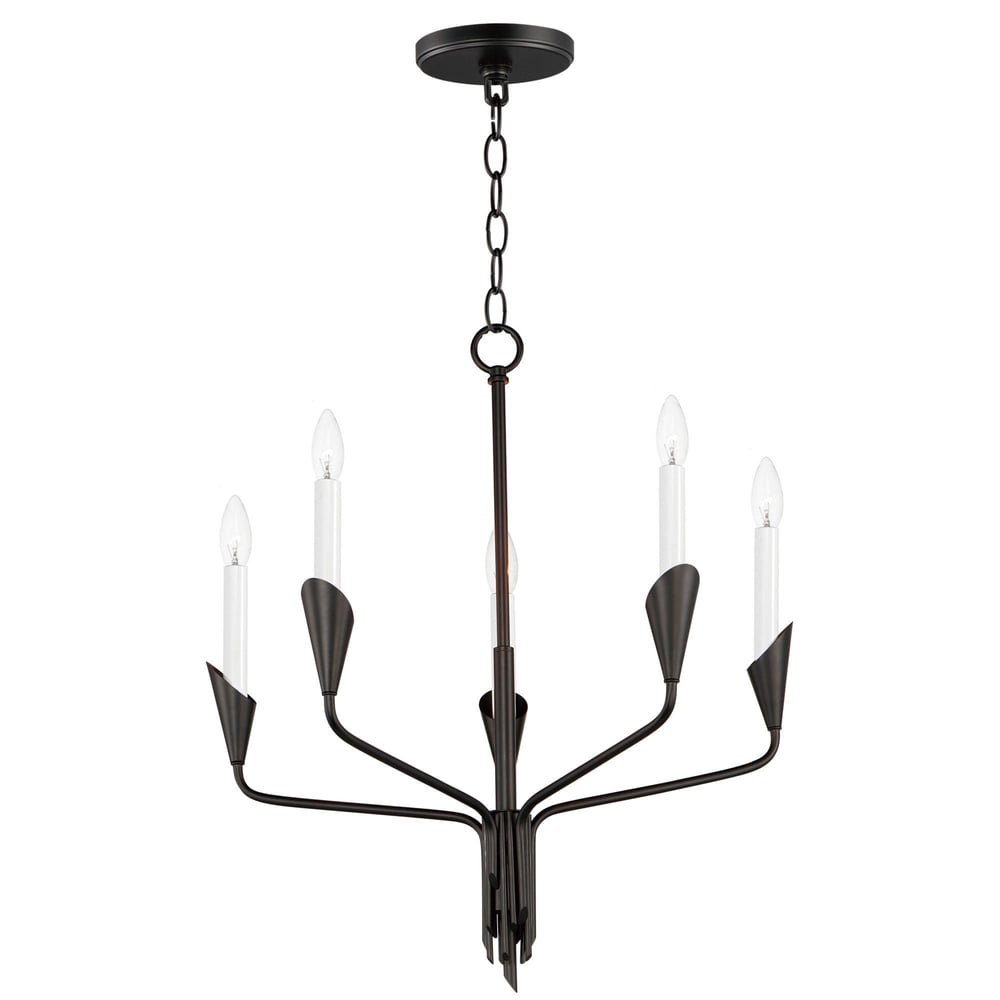 Maxim Lighting Calyx Chandelier in Black finish, crafted from durable steel, enhancing modern interiors with elegance.