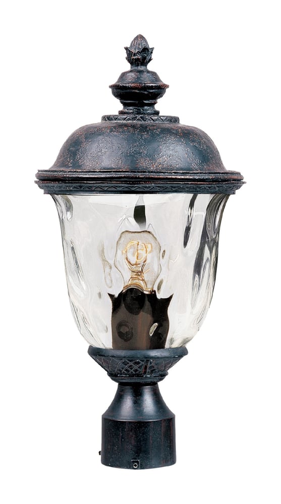 Maxim Lighting Carriage House VX Outdoor Post Mount in Oriental Bronze, made of Vivex Resin Composite and Glass.