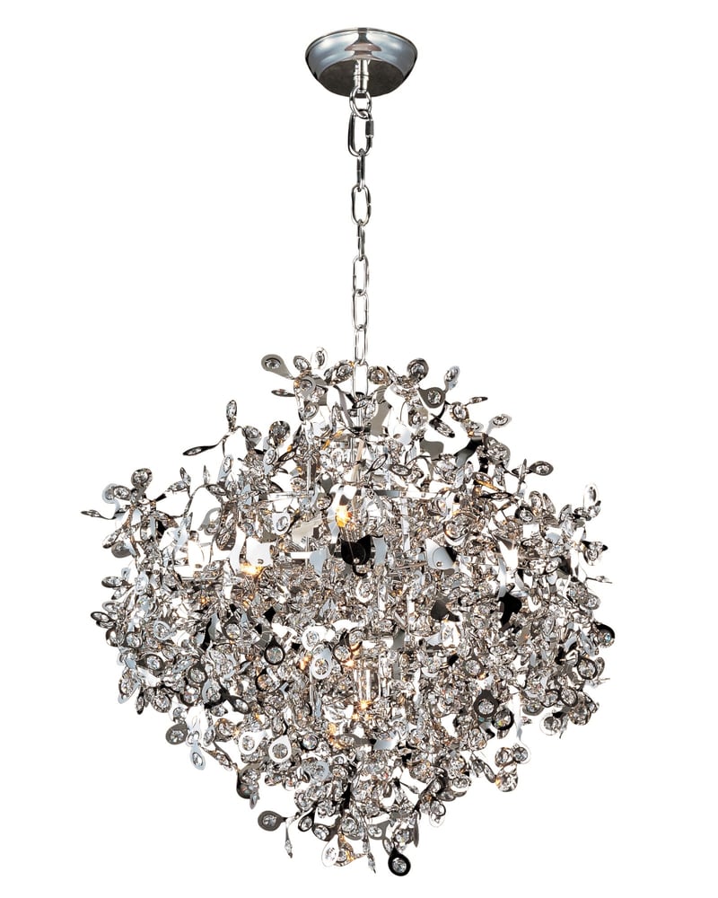 Maxim Lighting Comet Pendant in polished chrome with steel and crystal accents, perfect for modern home decor.