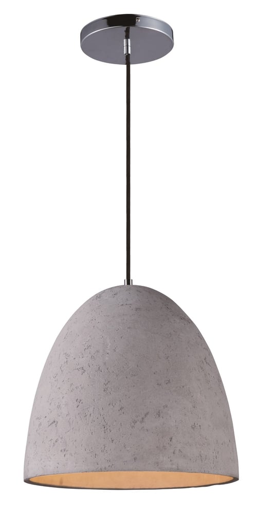 Maxim Lighting Crete LED Pendant in Polished Chrome with Concrete shade, perfect for modern home decor.