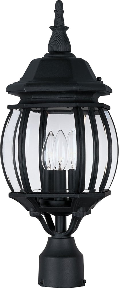 Maxim Lighting Crown Hill Outdoor Post Light in Black Aluminum, perfect for enhancing outdoor spaces with elegant illumination.