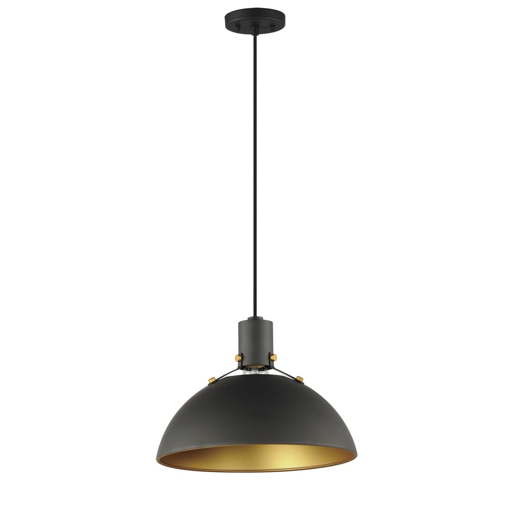 Maxim Lighting Dawn Pendant in Antique Brass with Black finish, made of Aluminum, featuring a modern design with a sleek, elegant silhouette.