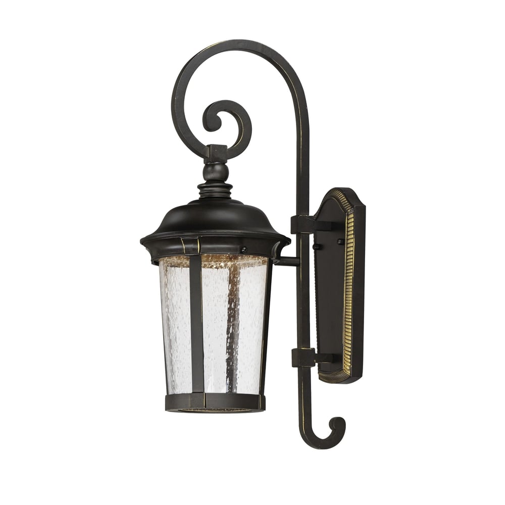 Maxim Lighting Dover LED Outdoor Wall Light in Bronze finish, featuring a sleek aluminum frame with a modern design