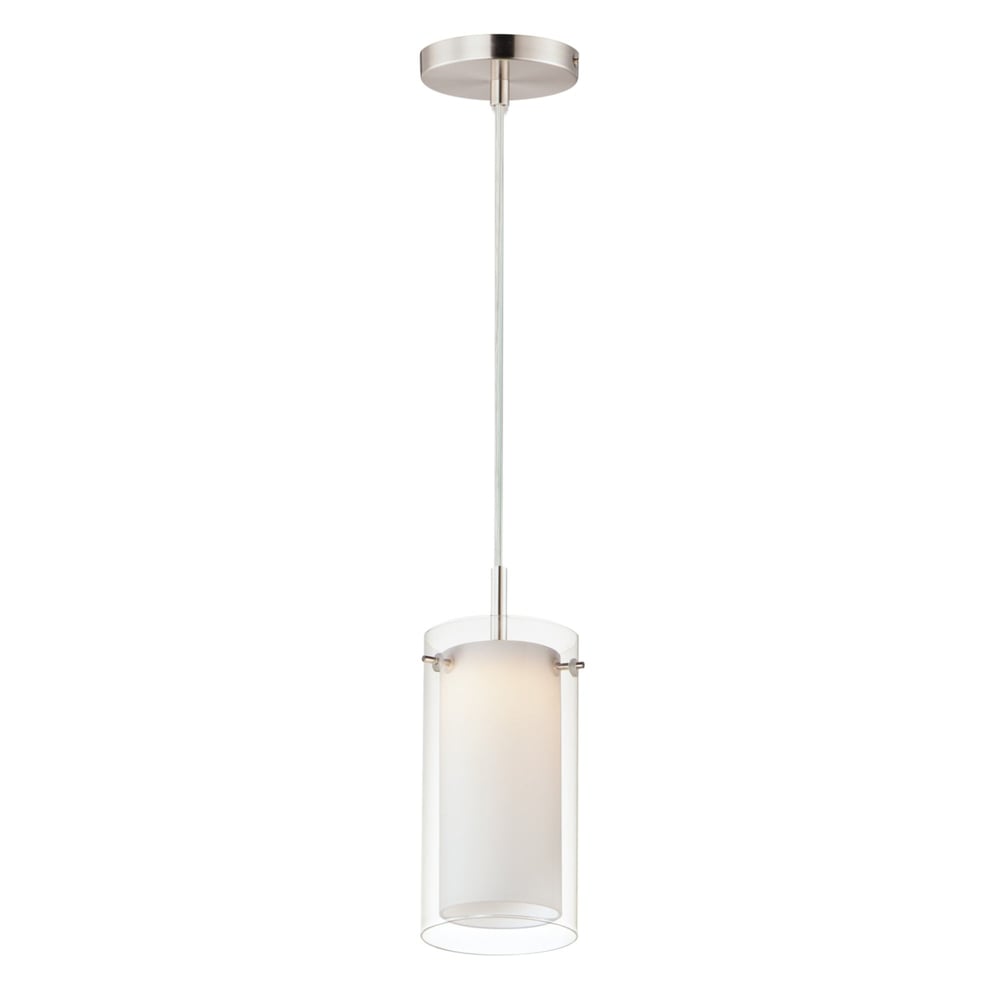 Maxim Lighting Duo Mini Pendant in Satin Nickel finish, featuring a sleek steel design with a modern, minimalist aesthetic.