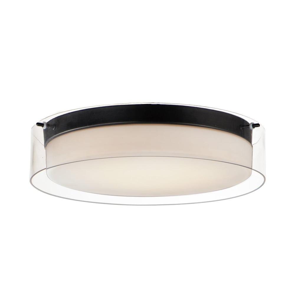 Maxim Lighting Duo Light Flush Mount in Black finish, featuring a sleek steel frame with a modern design, suitable for contemporary interiors.