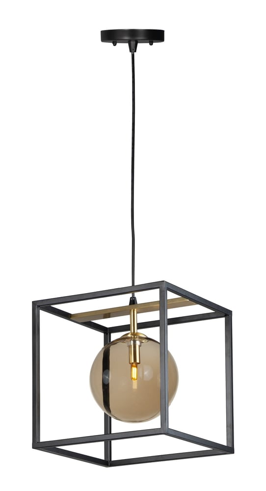 Image of Maxim Lighting's Fluid Square Pendant in Black with Polished Chrome finish, 15 inches, showcasing a modern and sleek design.