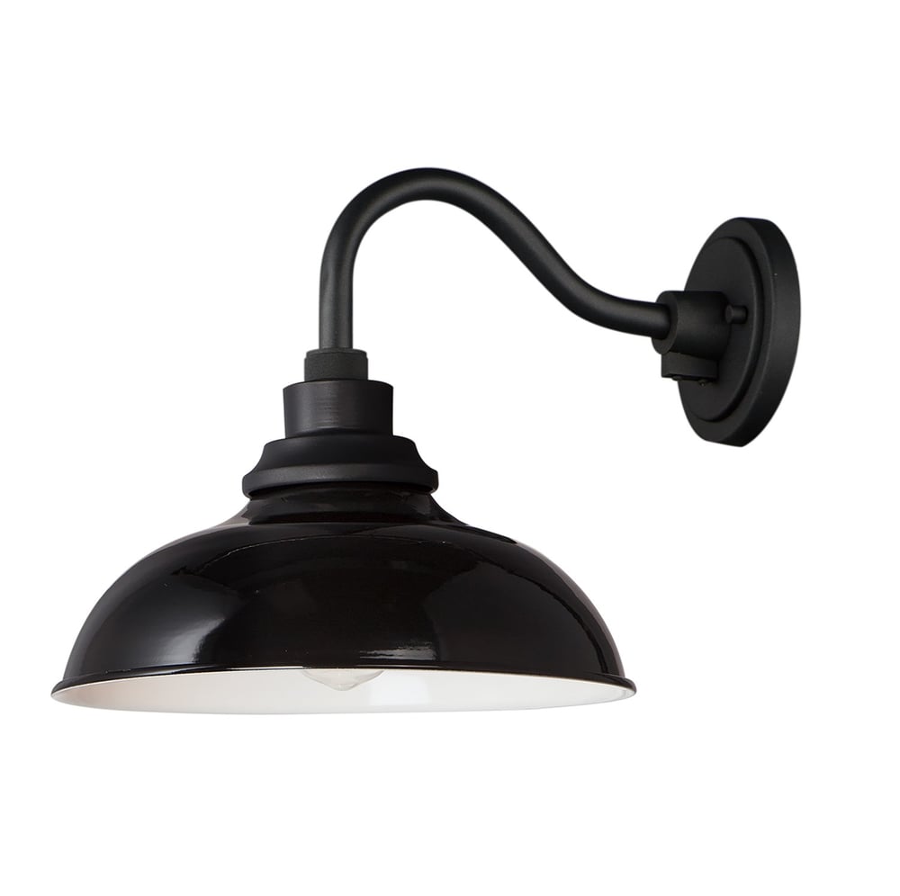 Maxim Lighting Granville Outdoor Wall Sconce in Gloss Black, featuring a sleek aluminum design with a classic lantern shape.