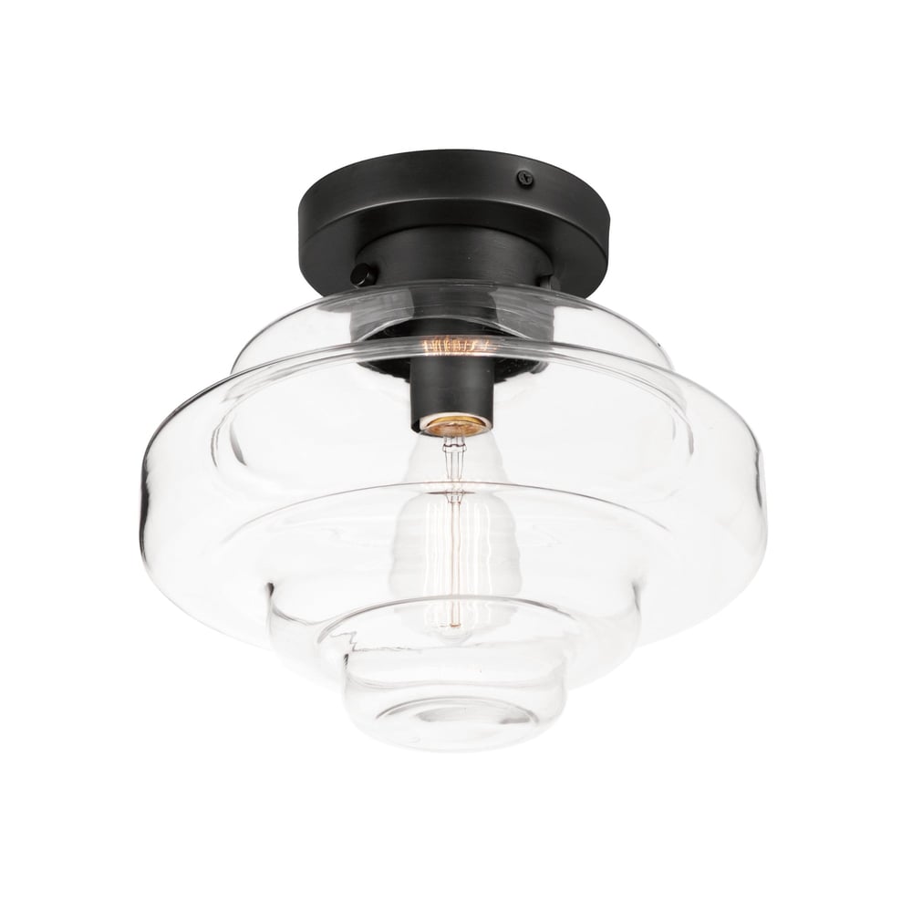Maxim Lighting Harbor semi-flush ceiling light in satin nickel finish, featuring a sleek, modern design with a smooth, curved frame and frosted glass shade.