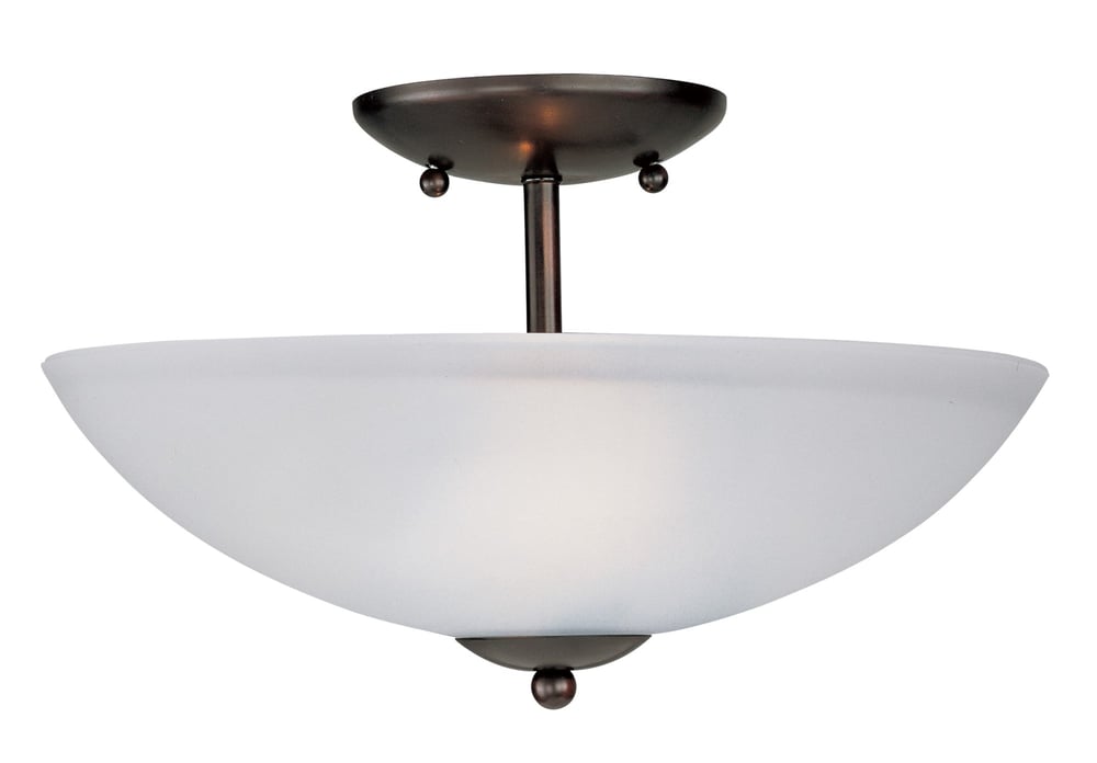 Maxim Lighting Logan Semi Flush Mount in Oil Rubbed Bronze finish with a Steel frame and Glass shade, elegantly illuminating the room.