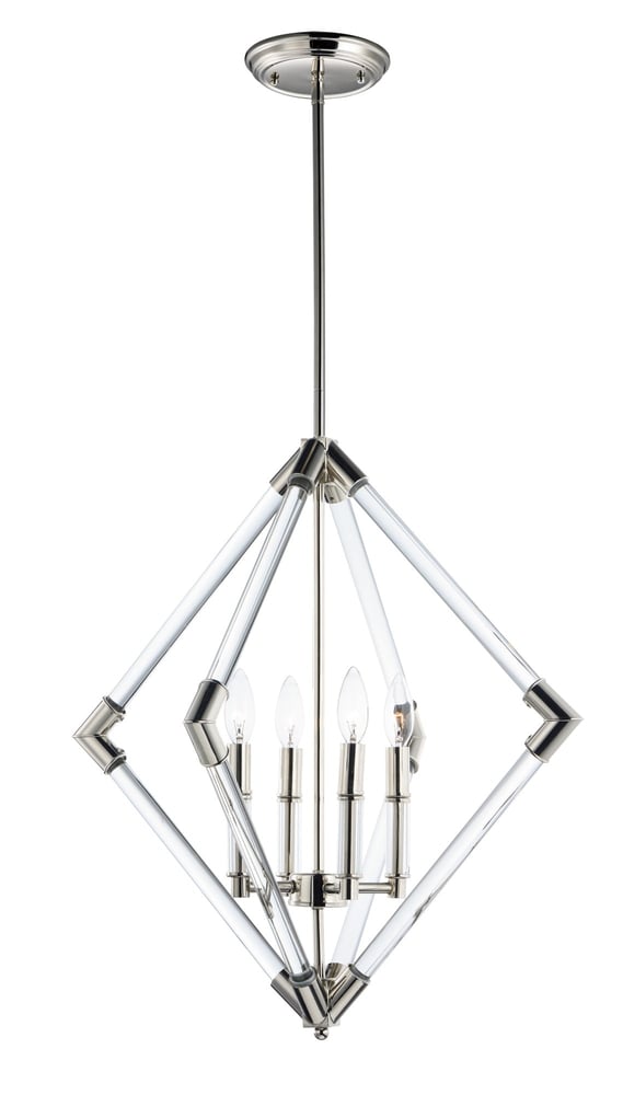 Maxim Lighting Lucent Pendant 35.5" with a sleek design, featuring a polished finish and modern aesthetic, hanging from a ceiling.